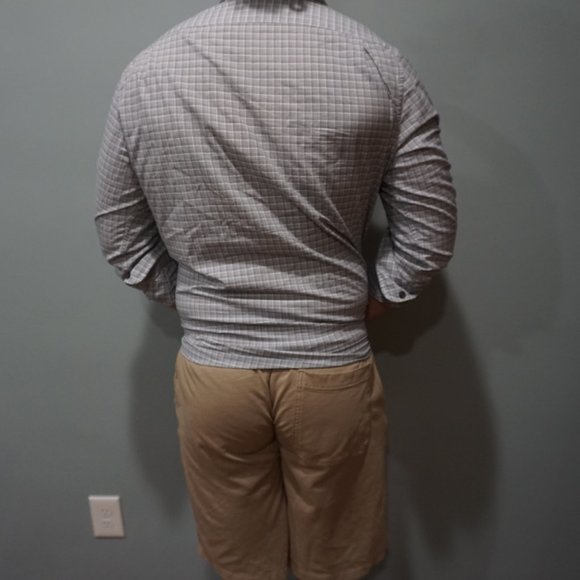 White/Gray Plaid Shirt with - Picture 2 of 2